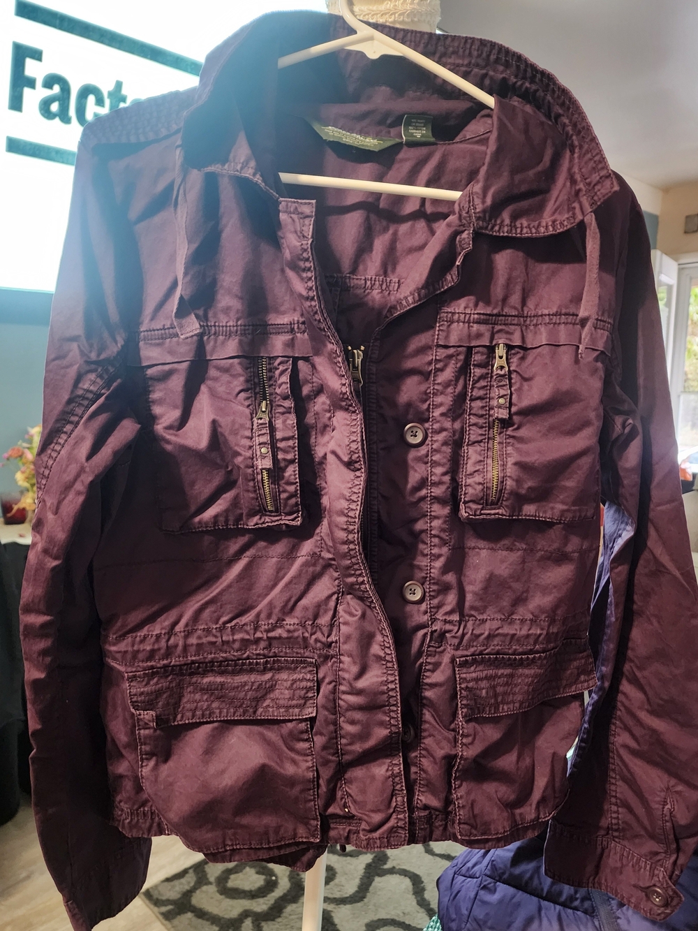 Eddie Bauer Plum Utility Jacket Sz Med